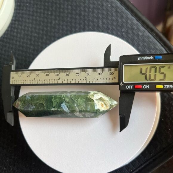Moss Agate Crystal‎ Double Terminated Point (#10) - Picture 9 of 11